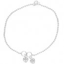 Sterling Silver Anklets with Heart Charms
