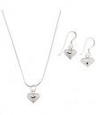 Sterling Heart Pendant and Earring Set