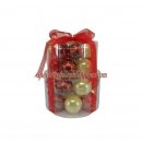 20-Pack Red/Gold Glass Ball Ornaments