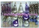 100 Count Christmas Ornament Set in Silver, Gold, Purple