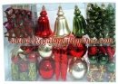 100 Count Christmas Ornament Set in Red, Green, Gold