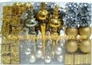 100 Count Christmas Ornament Set in Silver and Gold