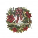 20" 100-Light Poinsettia Wreath