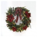 20 inches 100-Light Poinsettia Wreath