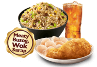 Beef Chaofan with Fried Chicken & Drink
