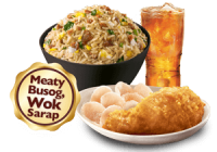 Pork Chaofan with Fried Chicken & Drink