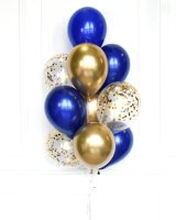 White, Gold & Blue Balloon Set