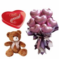 Lindt Lindor w/Balloon Bouquet & Teddy Bear