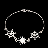 Linked Anchor and Sun Bracelet