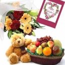 Teddy with Fruits Basket
