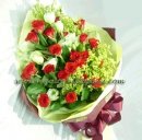 Bright Red And White Roses