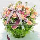 Colored wicker basket