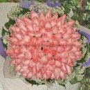 99 Peach Roses Handbouquet