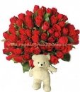 Roses Bouquet With Teddy bear