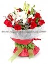 Red rose and Lilies